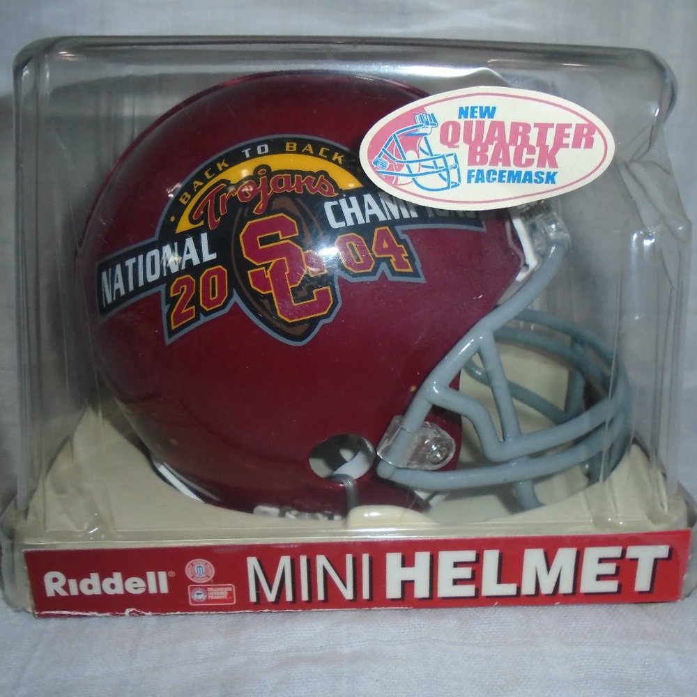 USC Trojans NCAA Riddell Mini Helmet 2004 Back To Back National Champions